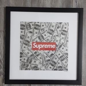 Supreme framed money print